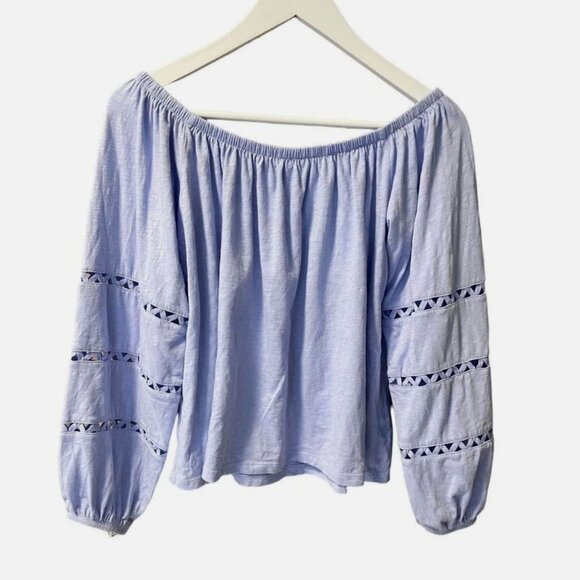Lilly Pulitzer Katt Off the Shoulder Casual Top in Periwinkle Blue Women size S - Picture 2 of 5